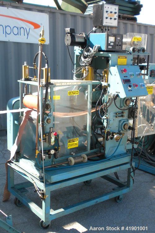  Killion 2-1/2'' single screw extruder, model KN250, approximately 10 to 1 L/D ratio. Electrically heated, air cooled 3 zone non-vented barrel. Water cooled feed throat with a roll type feeder. Appro...