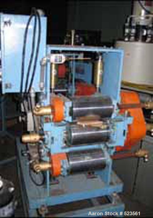 USED: Killion sheet stack. (3) 8" diameter x 5" face rolls,adjustable first and third rolls, with 1 hp DC motor. Includes8" x 5" pull roll stand.