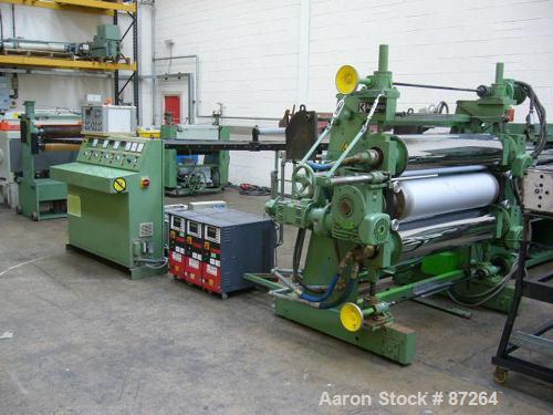 Used Kuhne 31.2" (800mm) Sheet Line. Approximate Capacity 550-660 lbs/250-300 kgs of PS per hour. Line consisting of: (1) Kuhne 2.8’’ diameter single screw extruder, type K70E-33D, approximate 30:1 L...
