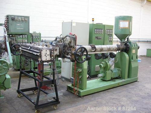Used Kuhne 31.2" (800mm) Sheet Line. Approximate Capacity 550-660 lbs/250-300 kgs of PS per hour. Line consisting of: (1) Kuhne 2.8’’ diameter single screw extruder, type K70E-33D, approximate 30:1 L...