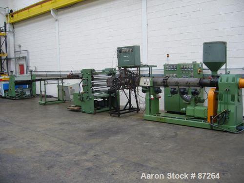 Used Kuhne 31.2" (800mm) Sheet Line. Approximate Capacity 550-660 lbs/250-300 kgs of PS per hour. Line consisting of: (1) Kuhne 2.8’’ diameter single screw extruder, type K70E-33D, approximate 30:1 L...