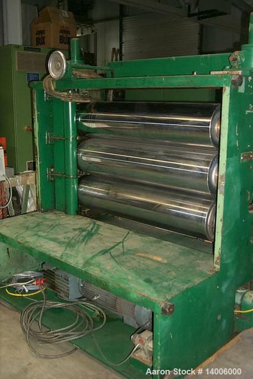 Used Kuhne 3 Roll Polishing Stack 49.2" x 11.8" (1250 x 300 mm) diameter, one DC drive.