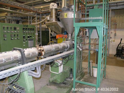 Used Kuhne Sheet Extrusion Line with an output of 374 lbs (170 kgs)/hour consisting of: (1) Morette Plastic System mixing/feeding system; (1) Kuhne single screw extruder, 30 mm, 30:1 L/D, electricall...