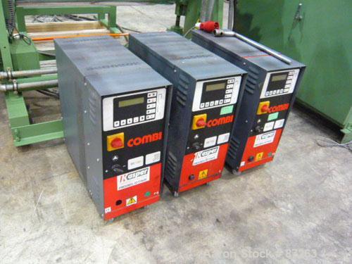 USED: Kuhne 46.8" (1200mm) sheet line with a capacity of 550-600 lbs/250-300 kgs of PS per hour consisting of: (1) feeding/blending system; (1) Kuhne single screw extruder, type K-70-30D, 30:1 L/D, 2...