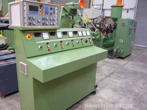 USED: Kuhne 46.8" (1200mm) sheet line with a capacity of 550-600 lbs/250-300 kgs of PS per hour consisting of: (1) feeding/blending system; (1) Kuhne single screw extruder, type K-70-30D, 30:1 L/D, 2...