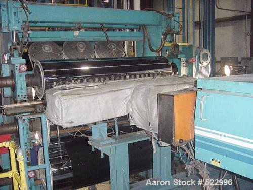 USED: Marshall & Williams sheet downstream. (3) 73" face chrome rolls mounted in a vertical arrangement for downstack operation at an approximate 84" centerline height. Top roll 18" diameter, middle ...