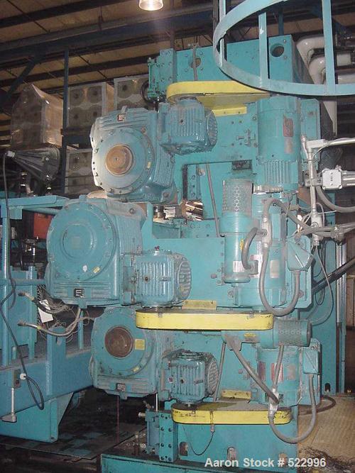 USED: Marshall & Williams sheet downstream. (3) 73" face chrome rolls mounted in a vertical arrangement for downstack operation at an approximate 84" centerline height. Top roll 18" diameter, middle ...