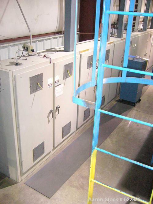 USED: Marshall & Williams sheet downstream. (3) 73" face chrome rolls mounted in a vertical arrangement for downstack operation at an approximate 84" centerline height. Top roll 18" diameter, middle ...