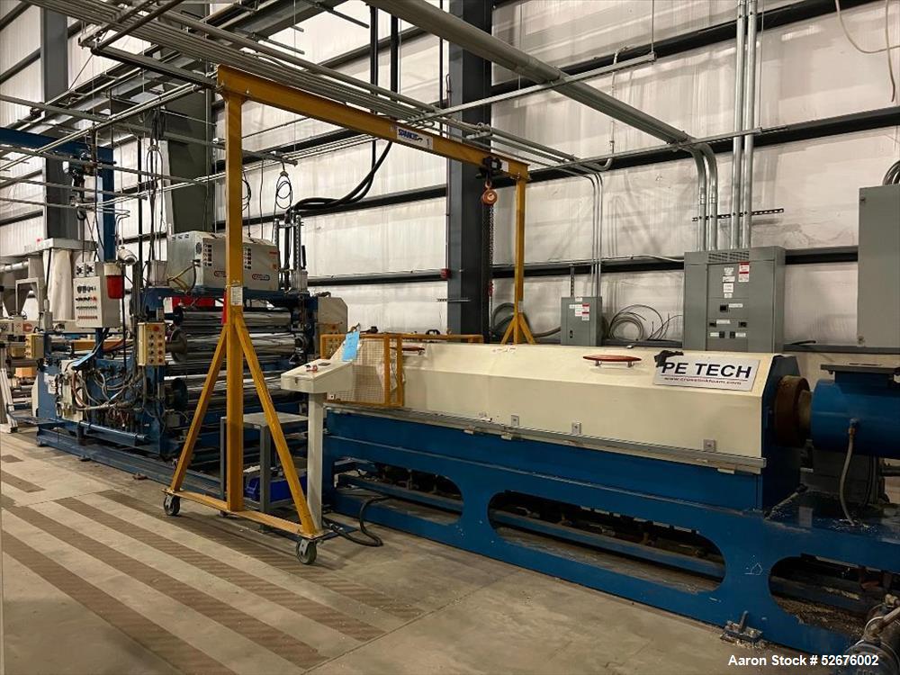 Used- PE-TECH Matrix Sheet Extrusion Line (2012), Consisting of: PE-TECH Matrix Extruder, S/N PETECH-2012-02, 26:1, 150mm sc...