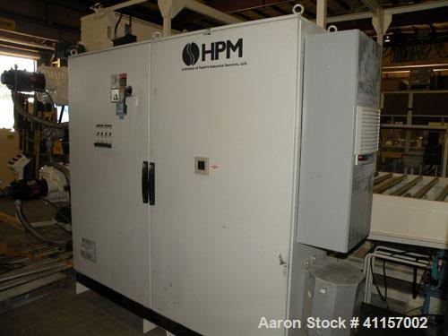 Used HPM Sheet Take Off System consisting of: (1) HPM Sheetmaster III 3 roll sheet stack, rated speed range 20 feet per minute maximum, 71" track centerline. (3) 23.587" diameter x 54" wide cored rol...