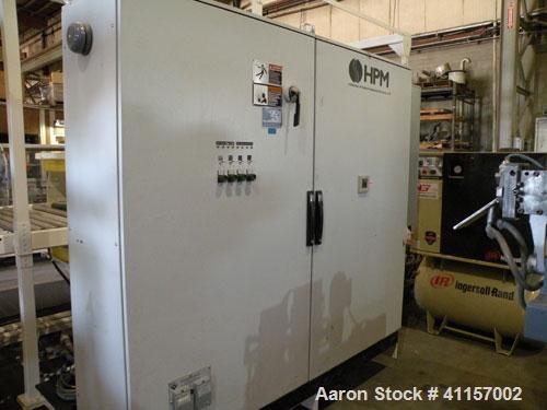 Used HPM Sheet Take Off System consisting of: (1) HPM Sheetmaster III 3 roll sheet stack, rated speed range 20 feet per minute maximum, 71" track centerline. (3) 23.587" diameter x 54" wide cored rol...