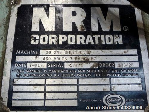 Used NRM three roll vertical sheet stack
