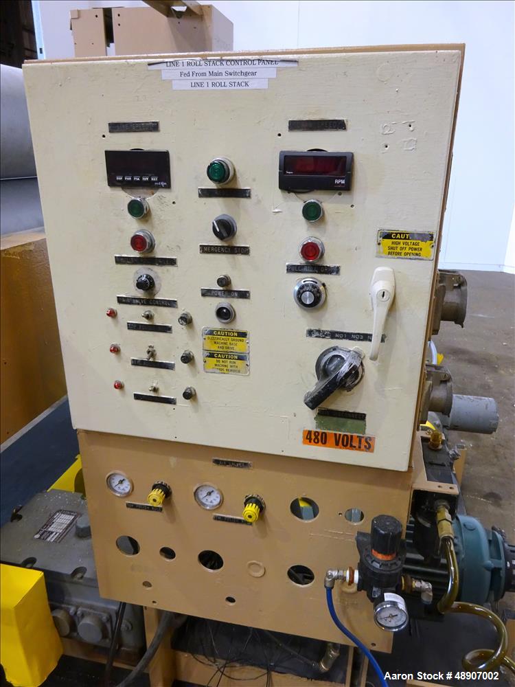 Used Johnson Plastics Machinery 84" 3 Roll Sheet Stack.