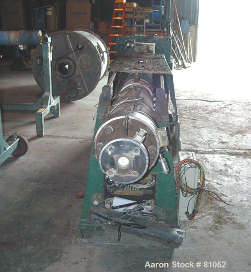 USED:NRM 43" sheet line consisting of (1) NRM/Bridge 4-1/2" single screw extruder, 30:1 L/D ratio. 6 zone, non-vented barrel. Electric- ally heated, water cooled (no system). Water cooled feed throat...
