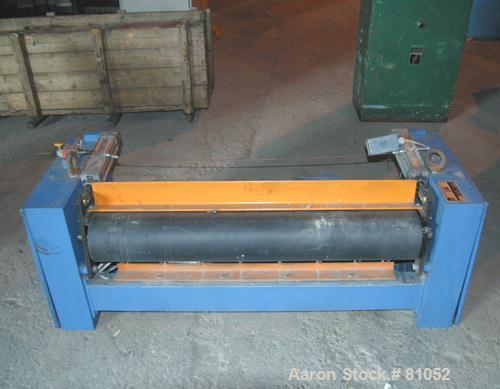 USED:NRM 43" sheet line consisting of (1) NRM/Bridge 4-1/2" single screw extruder, 30:1 L/D ratio. 6 zone, non-vented barrel. Electric- ally heated, water cooled (no system). Water cooled feed throat...