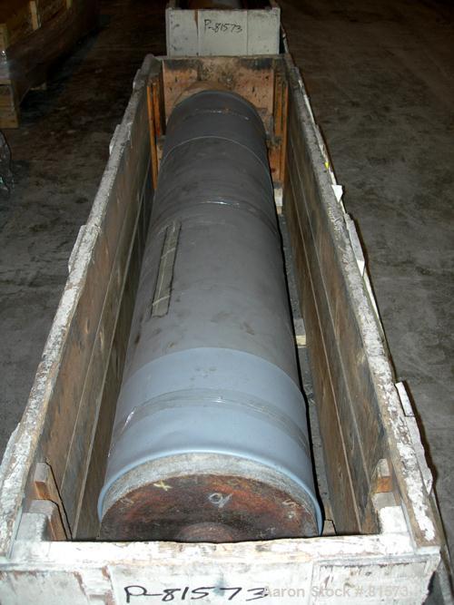 USED: NRM 78" wide 3 roll sheet stack. (1) 16" diameter pattern cored roll, (2) 16" diameter chrome cored rolls, manually adjustable. Driven by a 5 hp, 180 volt DC motor with reducers. Frame mounted ...
