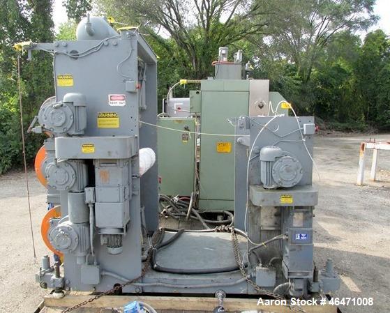 Used OMV Vertical 31.5" Three Roll Sheet Stack.