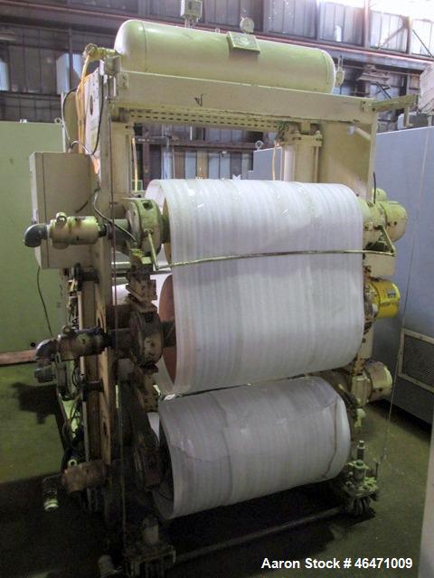 Used OMV Vertical 31.5" Three Roll Sheet Stack.