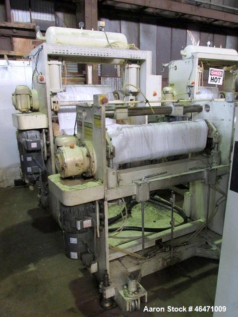 Used- OMV Vertical 31.5" Three Roll Sheet Stack.