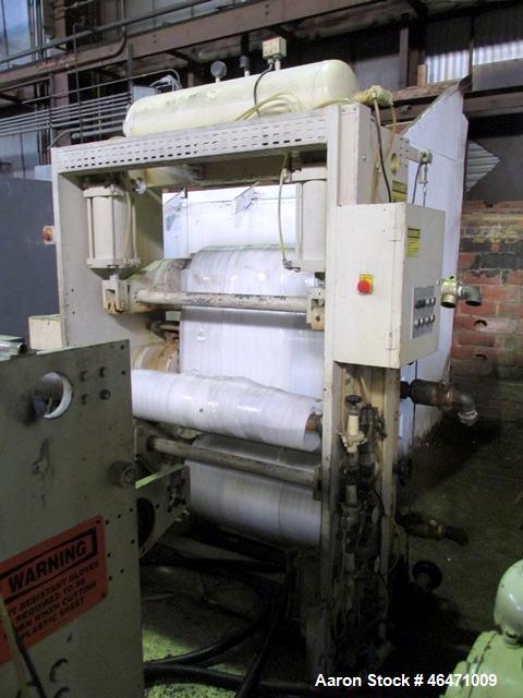 Used OMV Vertical 31.5" Three Roll Sheet Stack.