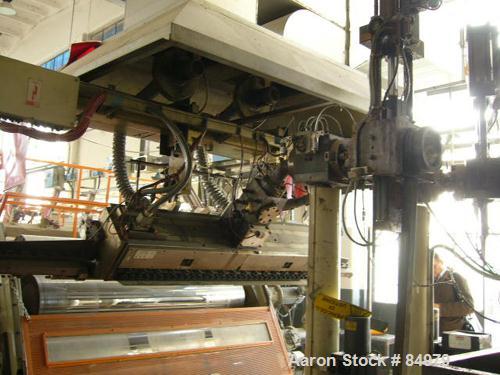 Used 2000 mm Omipa Coex Sheet Line. 120 mm extruder, gear pump, coextruder, coex block, fastgap die, 2000 mm (78.74") Omipa 3 roll inclined stack, conveyor, haul off. 120 mm (4.72") Omipa model OM120...