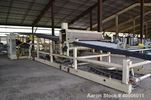 Used PTI Model J842440 Chrome Roll Sheet Take-Off. J-Stack design. 84” Wide, (3) chrome rolls, lower roll 24” diameter, center and top roll are 40” diameter. Each roll driven by a 3hp, 3/60/230/460 v...