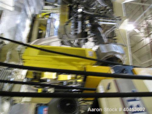 USED PTI MODEL 842440 SHEET TAKE-OFF UNIT CONSISTING OF (3) 84" FACE CHROME ROLLS MOUNTED IN A "J" ARRANGEMENT FOR UPSTACK OPERATION.  BOTTOM ROLL IS 24" DIAMETER WHILE MIDDLE AND TOP ROLL MEASURE NO...