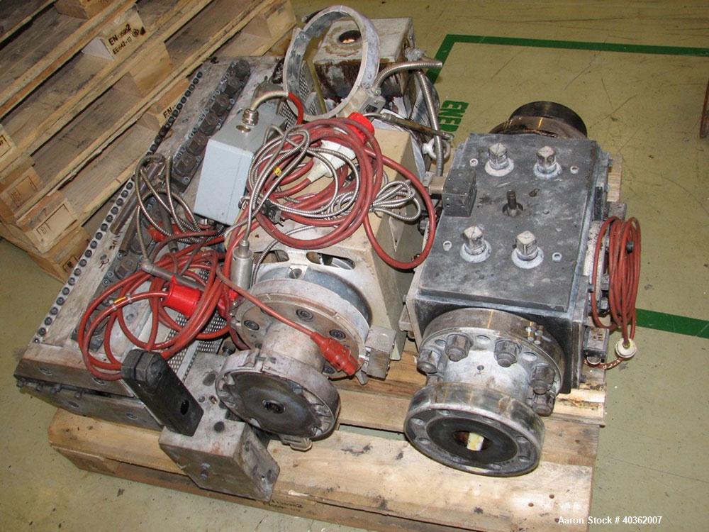 Used Reifenhauser Model EH 650-1-90 Sheet Extrusion Line. Maximum output 771 lbs (350 kilos/hour). Screw diameter 3.5" (90mm). Calendar roll width 35.4" (900mm) diameter 15.3" (390mm). Also comprisin...