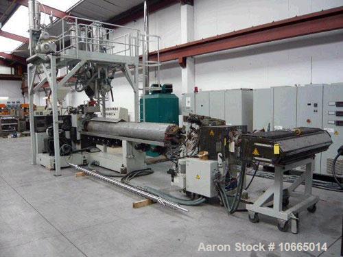 Used-Reifenhauser 1800mm (70") sheet extrusion line consisting of 120mm (4.7"), 33 L/D Reifenhauser extruder with 200 kW (26...