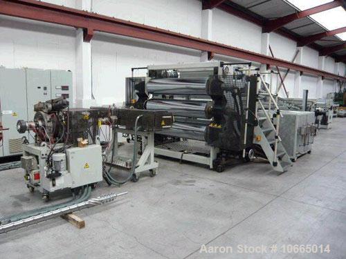 Used-Reifenhauser 1800mm (70") sheet extrusion line consisting of 120mm (4.7"), 33 L/D Reifenhauser extruder with 200 kW (26...