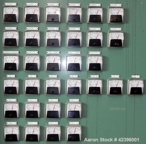 Used Davis Standard Sterling Sheet Line Consisting Of: (1) Davis Standard 6’' diameter single screw extruder, approximate 30:1 L/D ratio, electrically heated, water cooled, non-vented 6 zone barrel w...