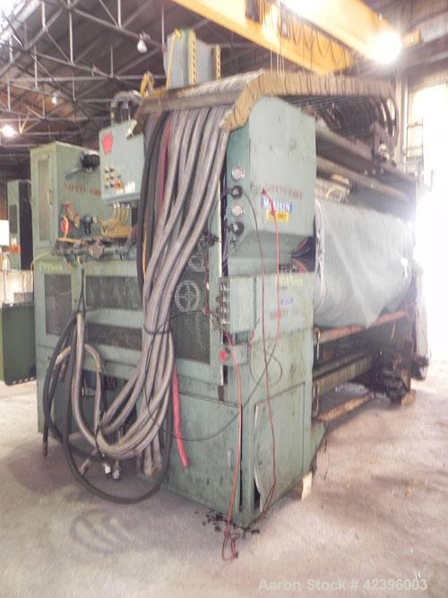 Used Davis Standard Sterling Sheet Line Consisting Of: (1) Sterling 6’' diameter single screw extruder, approximate 32:1 L/D ratio, electrically heated, water cooled, non-vented 6 zone barrel with cl...