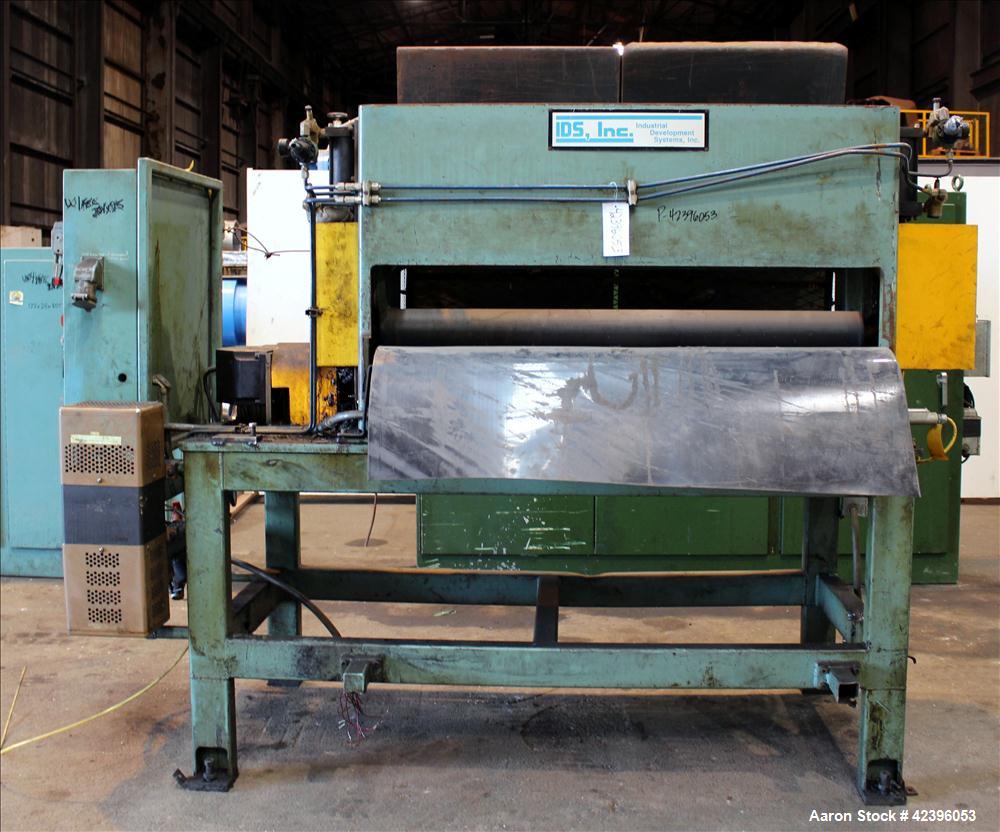 Used Sterling three roll vertical sheet stack, 30" diameter x 64" roll face width rolls, cored and chromed rolls with rotary unions, adjustable top and bottom roll gap, individually driven top roll, ...