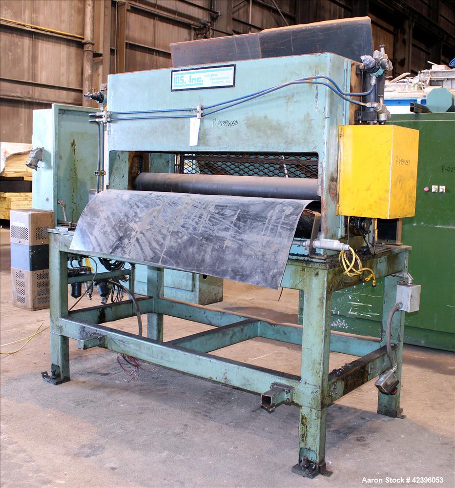 Used Sterling three roll vertical sheet stack, 30" diameter x 64" roll face width rolls, cored and chromed rolls with rotary unions, adjustable top and bottom roll gap, individually driven top roll, ...