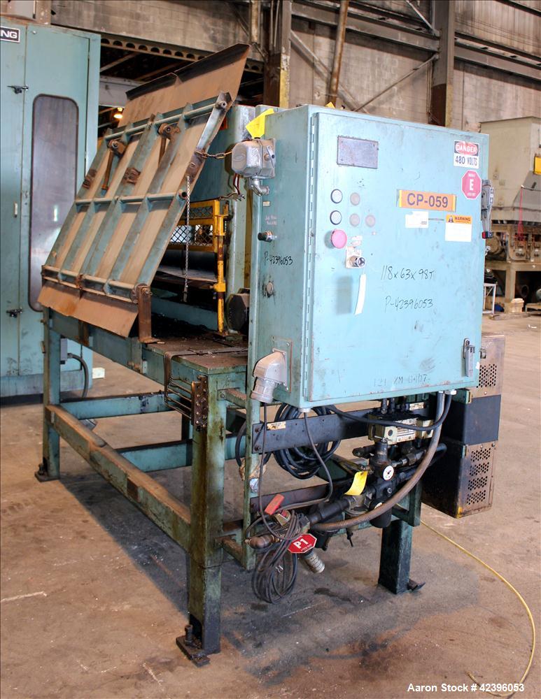 Used Sterling three roll vertical sheet stack, 30" diameter x 64" roll face width rolls, cored and chromed rolls with rotary unions, adjustable top and bottom roll gap, individually driven top roll, ...