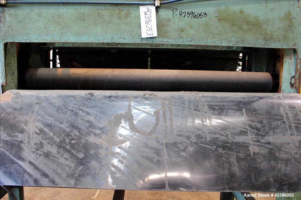 Used Sterling three roll vertical sheet stack, 30" diameter x 64" roll face width rolls, cored and chromed rolls with rotary unions, adjustable top and bottom roll gap, individually driven top roll, ...