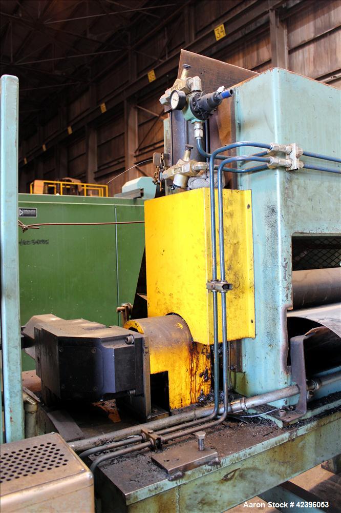 Used Sterling three roll vertical sheet stack, 30" diameter x 64" roll face width rolls, cored and chromed rolls with rotary unions, adjustable top and bottom roll gap, individually driven top roll, ...