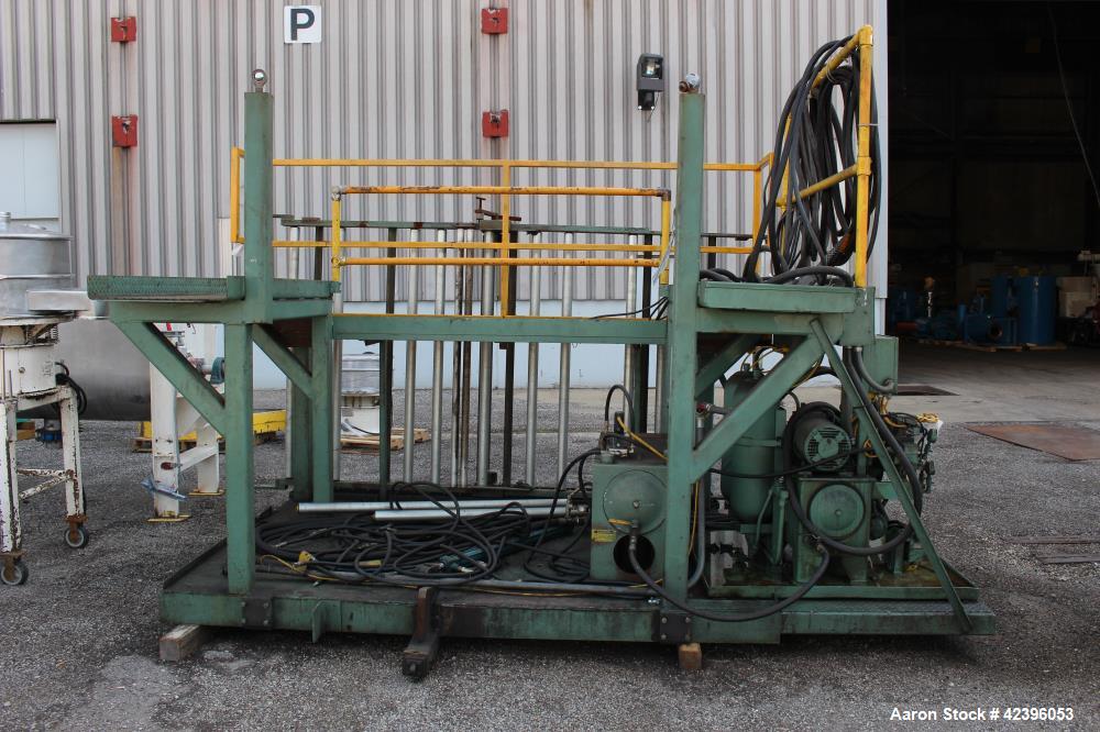 Used Sterling three roll vertical sheet stack, 30" diameter x 64" roll face width rolls, cored and chromed rolls with rotary unions, adjustable top and bottom roll gap, individually driven top roll, ...