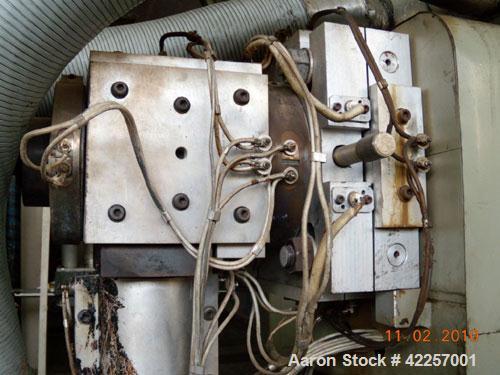 Used Sumitomo Heavy Industries EC 075-T Tandem Extrusion Coating Line, laminator for producing laminated foil for tubes for cosmetic production. Capable of producing ABL foil from 5 layer film with a...