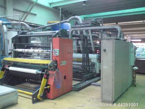 Used TAU Systems Sheet Extrusion Line, Type AX-1-CAST.  Comprised of (1) flat die type L3J, 72.8" (1850 mm), output 926 lbs/h (420 kg/h) of LDPE or PP, with (2) heating zones; (1) extruder, 90/30D, 3...