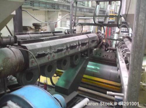 Used TAU Systems Sheet Extrusion Line, Type AX-1-CAST.  Comprised of (1) flat die type L3J, 72.8" (1850 mm), output 926 lbs/h (420 kg/h) of LDPE or PP, with (2) heating zones; (1) extruder, 90/30D, 3...