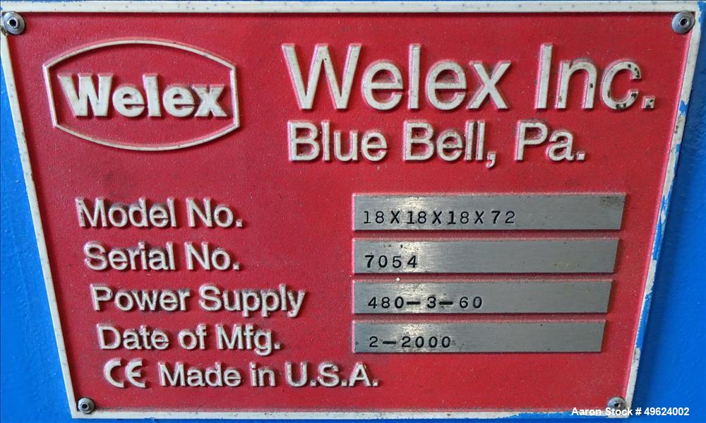 Used Welex 3 Roll Sheet Stack, Model 18x18x18x72