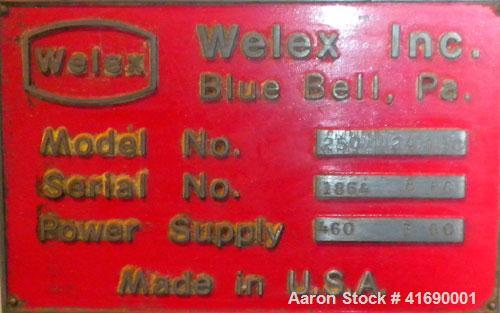 Used Welex Sheet Line Consisting Of: (1) Welex 2-1/2" single screw extruder, model 250 24:1AC, serial #1864  8-80, approximate 24 to 1 L/D ratio, 3 zone non-vented barrel, electrically heated, air co...