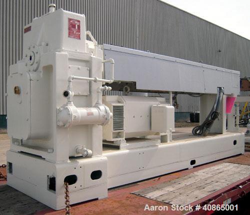  (1) 3 roll sheet stack with (3) 12" diameter x 41" wide chrome plated rolls, and (2) 12" diameter x 41" wide pattern rolls, with pumps, heat exchangers, control panel, and 16' long cooling section. ...
