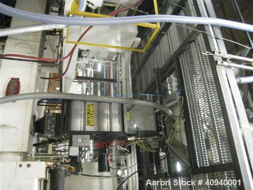 Used Welex Co-Extrusion Sheet Line consisting of the following:  (1) Welex 4.5" screw diameter, 36:1 L/D ratio. Electrically heated, water cooled side vented barrel. Unit driven by a 250 hp DC motor ...