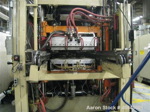 Used Welex Co-Extrusion Sheet Line consisting of the following:  (1) Welex 4.5" screw diameter, 36:1 L/D ratio. Electrically heated, water cooled side vented barrel. Unit driven by a 250 hp DC motor ...