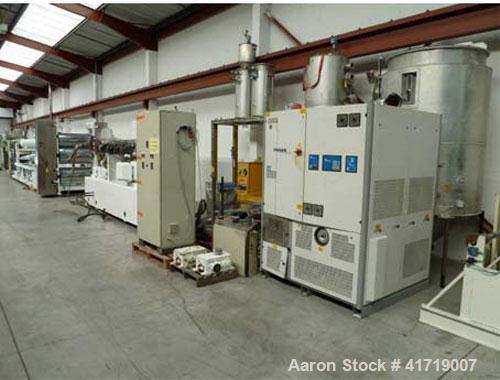 Used-PET Sheet Line for Packaging Film.  Maximum capacity 836 lbs/hour (380 kg/hr), used for foil thickness 0.0118" - 0.0472...