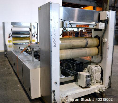 Used Welex 41’’ Wide Sheet Extrusion Downstream Consisting Of: (1) Welex 3 Roll sheet stack. (3) 41’’ wide x 12’’ diameter chrome plated cored rolls, driven by a 3hp DC gear motor. Approximate 17’ lo...