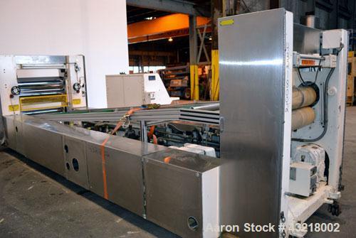 Used Welex 41’’ Wide Sheet Extrusion Downstream Consisting Of: (1) Welex 3 Roll sheet stack. (3) 41’’ wide x 12’’ diameter chrome plated cored rolls, driven by a 3hp DC gear motor. Approximate 17’ lo...