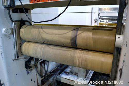 Used Welex 41’’ Wide Sheet Extrusion Downstream Consisting Of: (1) Welex 3 Roll sheet stack. (3) 41’’ wide x 12’’ diameter chrome plated cored rolls, driven by a 3hp DC gear motor. Approximate 17’ lo...